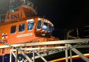 Yarmouth Lifeboat returning to station in the early hours