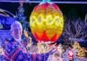 Terry Ramplin with his Christmas lights display.