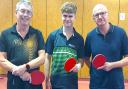 Isle of Wight Table Tennis League Division 1 champions Ryde C, from left: Graham Evans Ryan Cates and Paul Rainford.