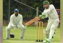 Tom Dye smashing his way to a double century against Ventnor III at Arreton.