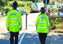 Police on patrol in the Isle of Wight Festival vicinity.