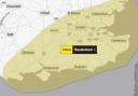 Yellow weather warning covers the region