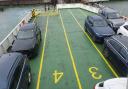 The deck on the car ferry, showing empty spaces