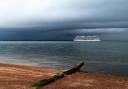 A cruise ship on route in the Solent.