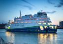 Wightlink's Victoria of Wight flagship car ferry leaving Portsmouth Harbour