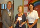 From left to right: High Sheriff Graham Biss, Lynda Allen, Donna Sanders-Steel