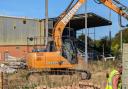 Demolition work at St George's Park in Newport