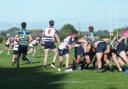 The Hurricanes (in white) on the attack against New Milton.