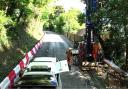 One of the rigs being used during borehole drilling on Leeson Road.