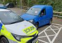 Police at Halfords in Newport