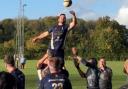 Ben Savill wins a line out against Overton.