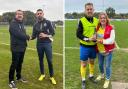 Newport’s Joe Butcher and Leon Pitman with their awards.