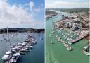 From left: Bembridge Harbour and Shepards Marina, Cowes