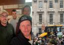 Island farmers Luke Flux, Tom Marsh, Dan Cheek and John Hayward attended the rally in London on Tuesday (November 19)