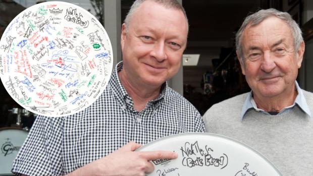 Isle of Wight County Press: The drum and signatory Nick Mason, from Pink Floyd.