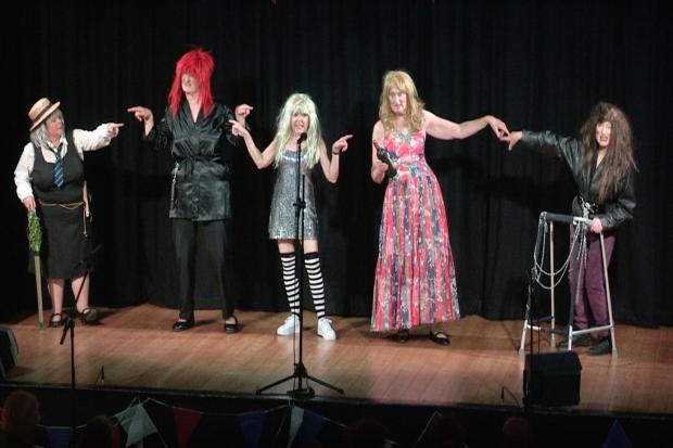 A Spice Girls parody by Curtain Up, called Wannapee. Picture by Alan Benns.