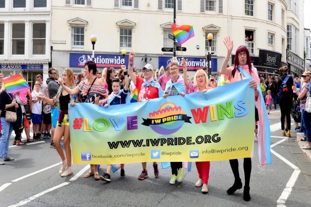 A previous Isle of Wight Pride parade at Ryde. Photo: IWCP Archive.