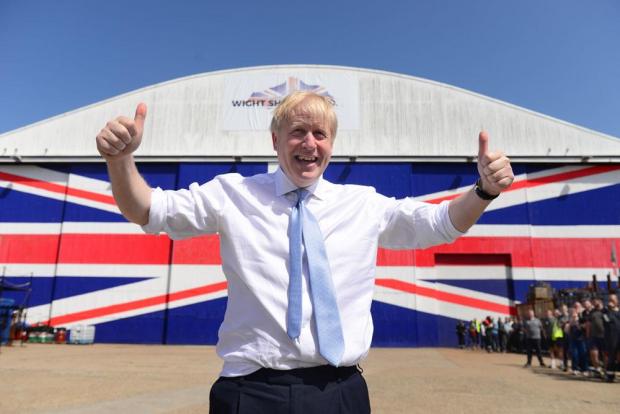 Isle of Wight County Press: Flashback: Boris Johnson at Wight Shipyard in 2019.