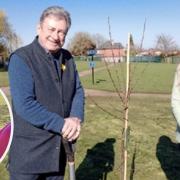 Alan Titchmarsh and WI president Sue Biss at the Isle of Wight tree planting at Newport's Victoria Rec.
