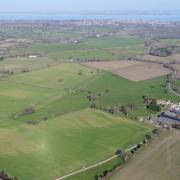 Aerial view of the land at Nunwell, purchased by Hampshire and Isle of Wight Wildlife Trust.