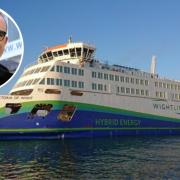 Wightlnk's flagship ferry, and inset, CEO Keith Greenfield.