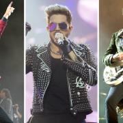 IW Festival acts including Mick Jagger (picture courtesy of IW Festival), Adam Lambert, in picture by Greg Keegan, and David Bowie, picture by IW County Press.