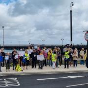 The Wightlink Users' Group demonstrating in Ryde.