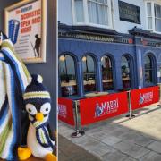 The penguin mascot at the Veterans Hotel and Bar, Ryde.