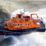 Yarmouth RNLI on a shout.