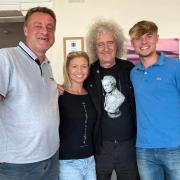 From left: Michael  Paine, Emma  Paine, Brian May and Josh Paine.