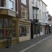 A row of shops in St Thomas's Square, Newport