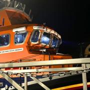 Yarmouth Lifeboat returning to station in the early hours
