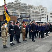 Remembrance Sunday parade on Cowes seafront