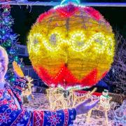 Terry Ramplin with his Christmas lights display.