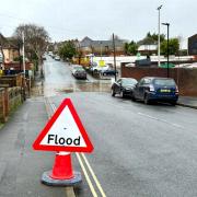 Island Roads have shut a town centre road regularly prone to flooding. The image is of previous flooding to the affected road.