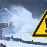 Huge waves at The Waterfront in Totland Bay