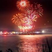 Fireworks off Sandown Pier.
