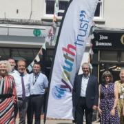 Representatives from the Isle of Wight Council, The Department for Work and Pensions and the Isle of Wight Youth Trust celebrate the opening of a new Youth Hub in Newport