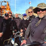 The Wight Dolphin Sub Aqua team, from left, Ezra Grimaldi, Kevin Gibson, Rob Nicholson, Gary Fletcher, Kevin Newell, Sean Harris and Chris Marsh, chair