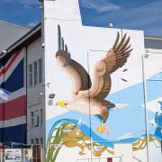 The new mural on the iconic Columbine Building in East Cowes