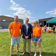 Paul and Vicky Butler with the Isle of Wight High Sheriff Graham Biss