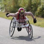 Laura Curwood competing at Dorney Lake Triathlon