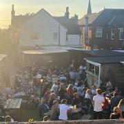 Beer garden at The Old Village Inn