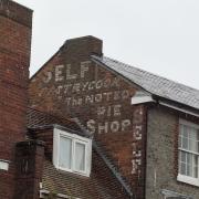 The sign reads 'Self Pastrycook, The Noted Pie Shop'