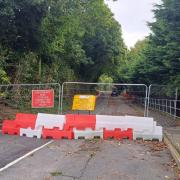 Leeson Road with the new temporary closure in place