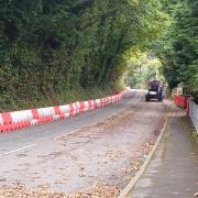 The closed section of Leeson Road.