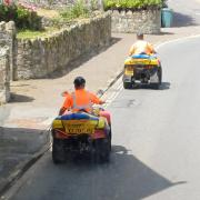 Quad bike riders spraying weeds in Godshill earlier this year