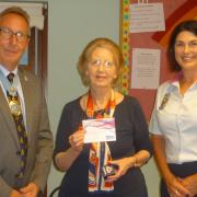 From left to right: High Sheriff Graham Biss, Lynda Allen, Donna Sanders-Steel