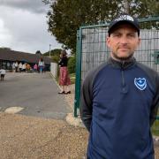 Wayne Sheath outside Wroxall Primary School.