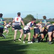 The Hurricanes (in white) on the attack against New Milton.